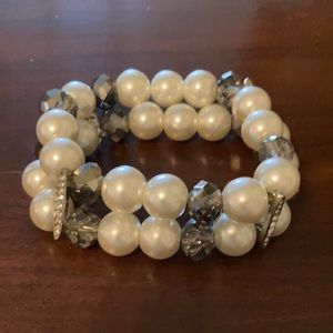 Faux Pearl and Rhinestone bracelet